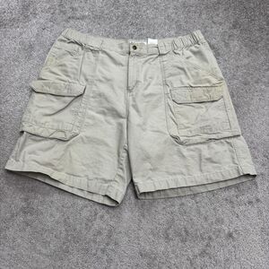 Columbia Canvas Cargo Shorts Mens XL Beige Tan Cotton Outdoor Hiking Camping